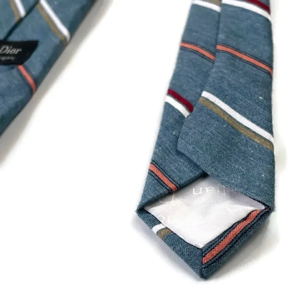 Vtg. Christian Dior Striped Blue Tie